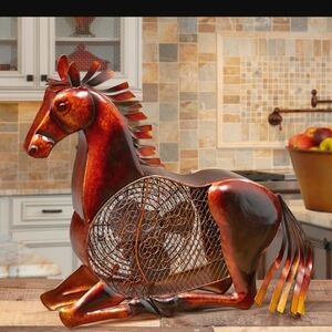 Rustic Metal Horse Table Fan